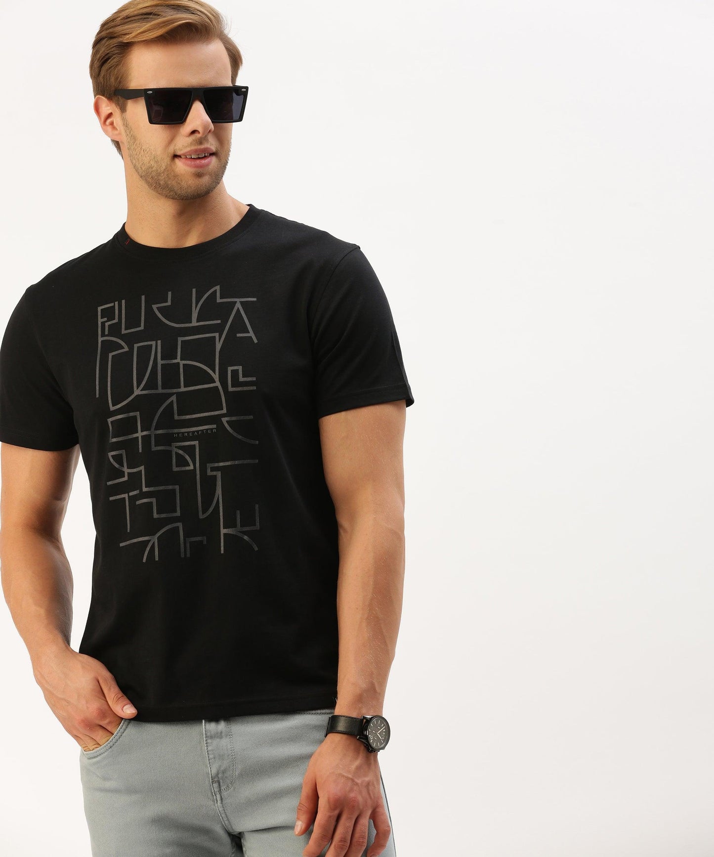 Men's graphic crew neck t-shirt - HEREAFTER