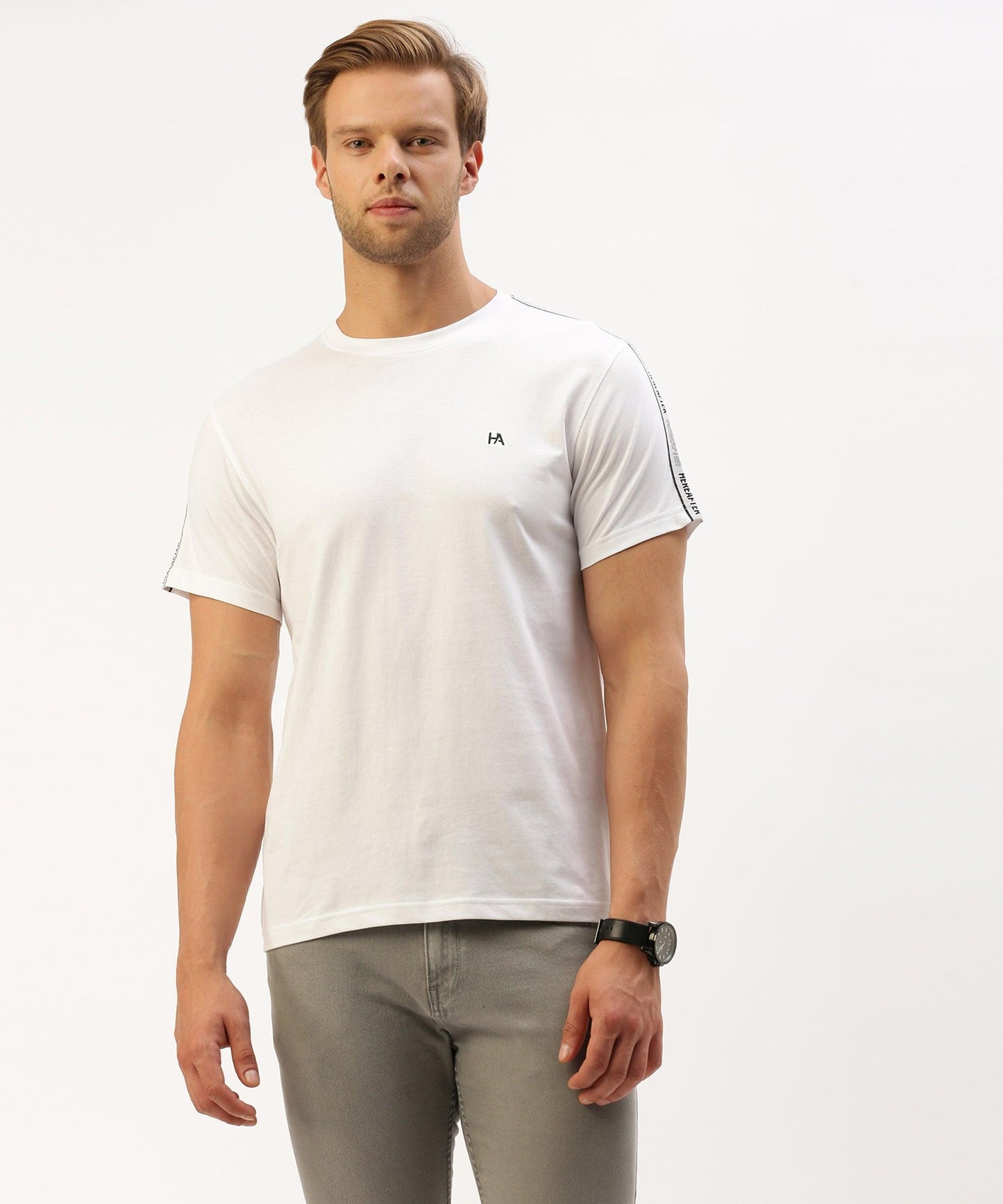 Men's solid crew neck t-shirt - HEREAFTER