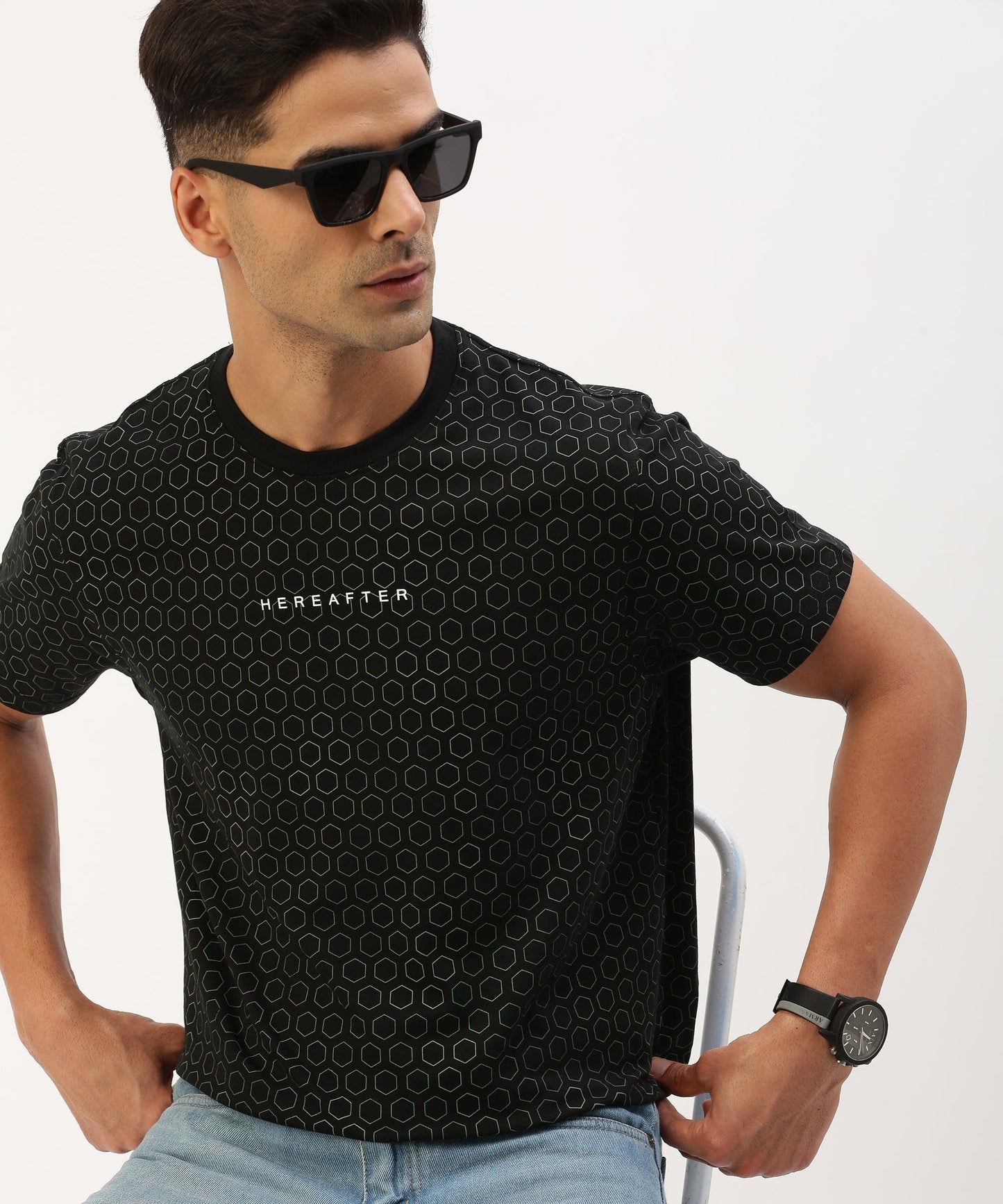 Men's printed crew neck t-shirt - HEREAFTER