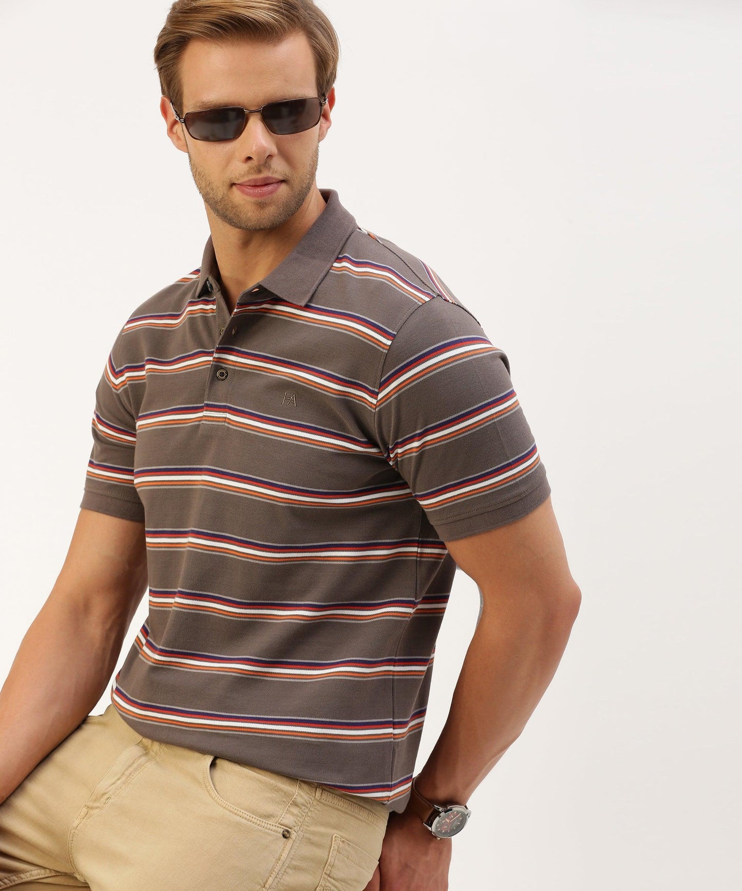 Men's striped Polo - HEREAFTER