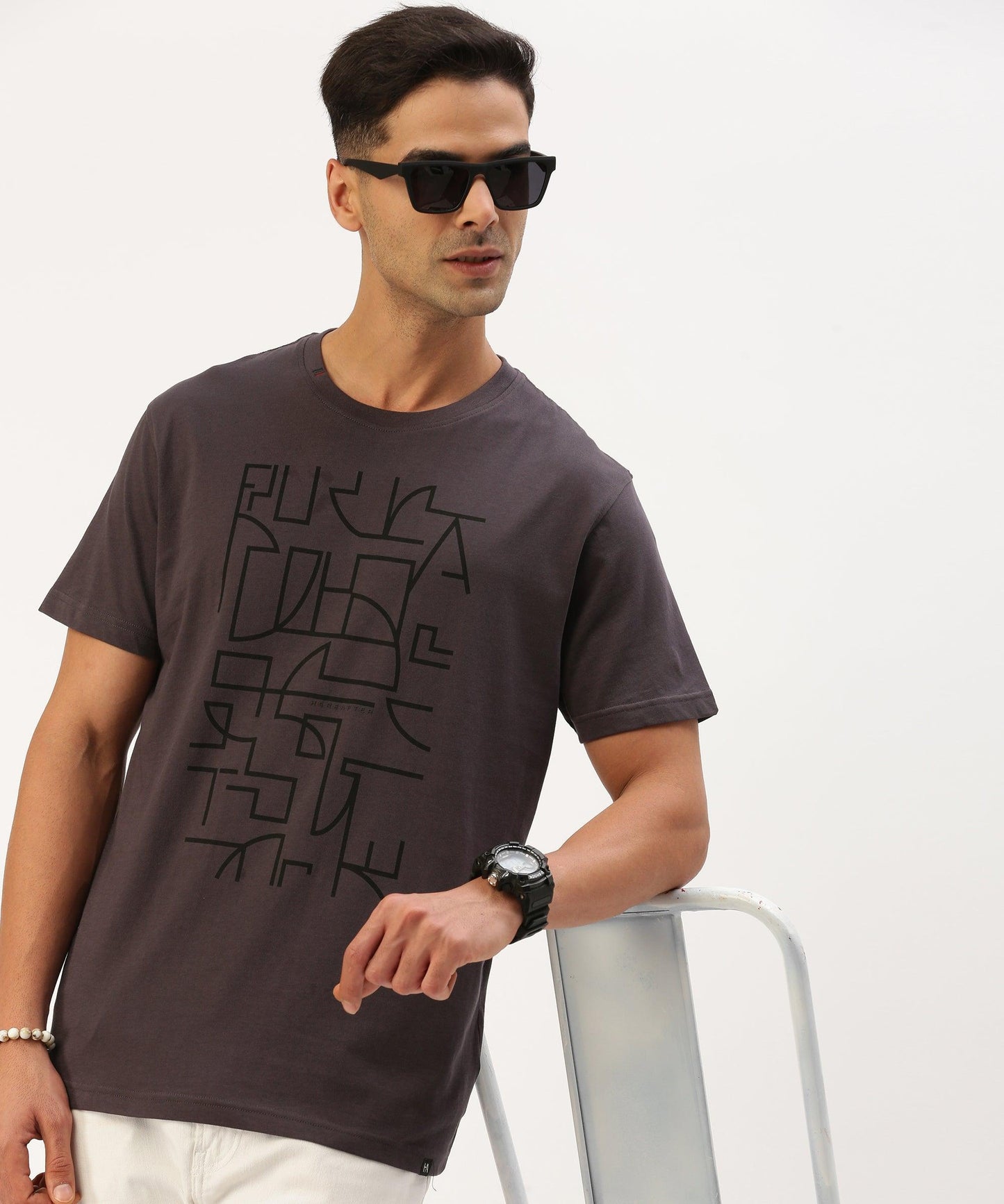 Men's graphic crew neck t-shirt - HEREAFTER