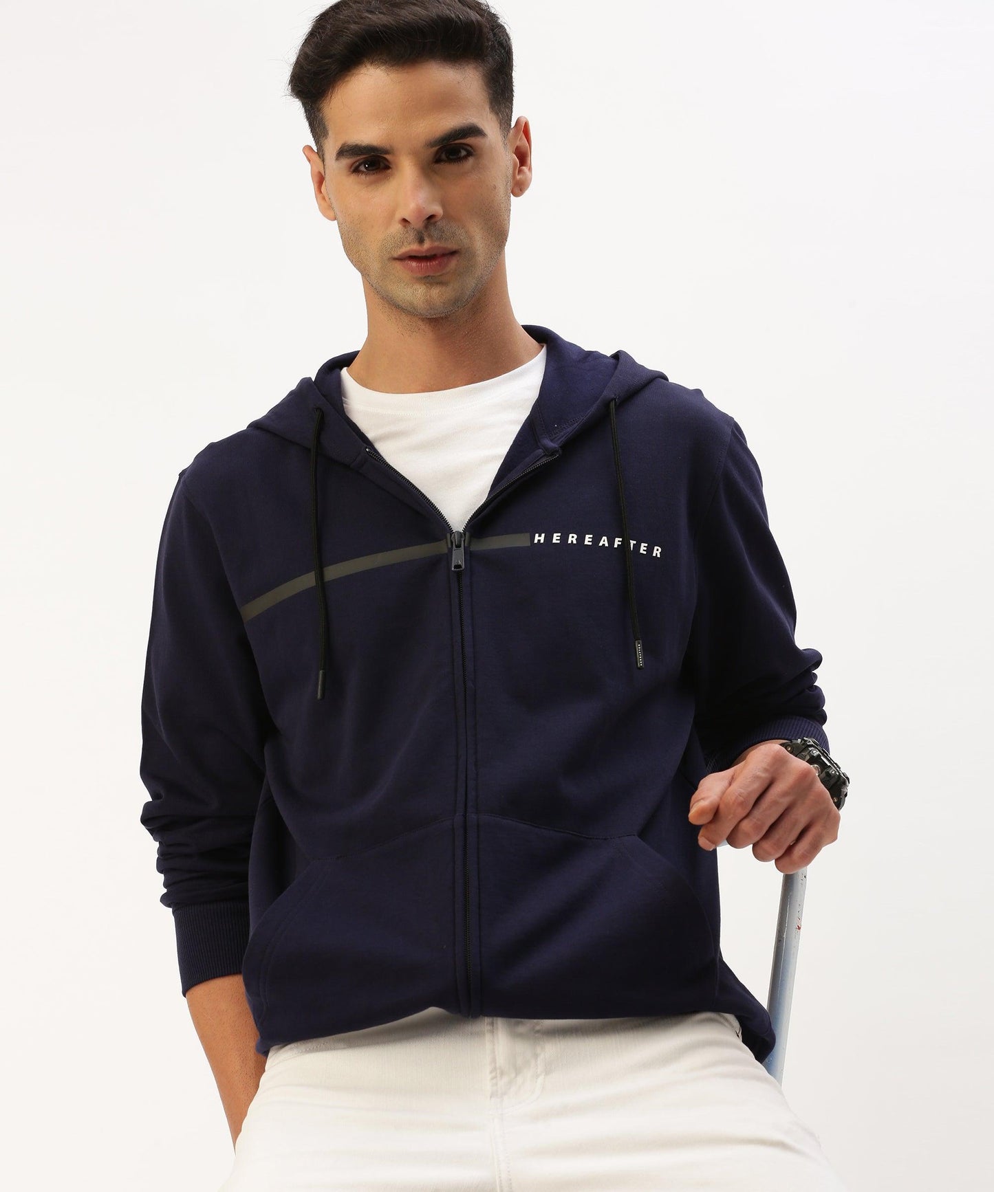 Men's solid hooded sweatshirt - HEREAFTER