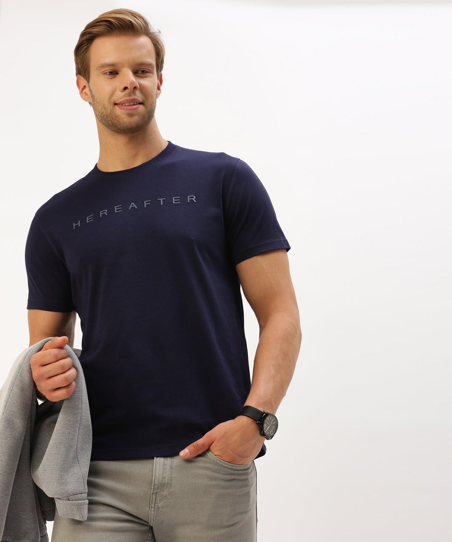 Men's branded crew neck t-shirt - HEREAFTER