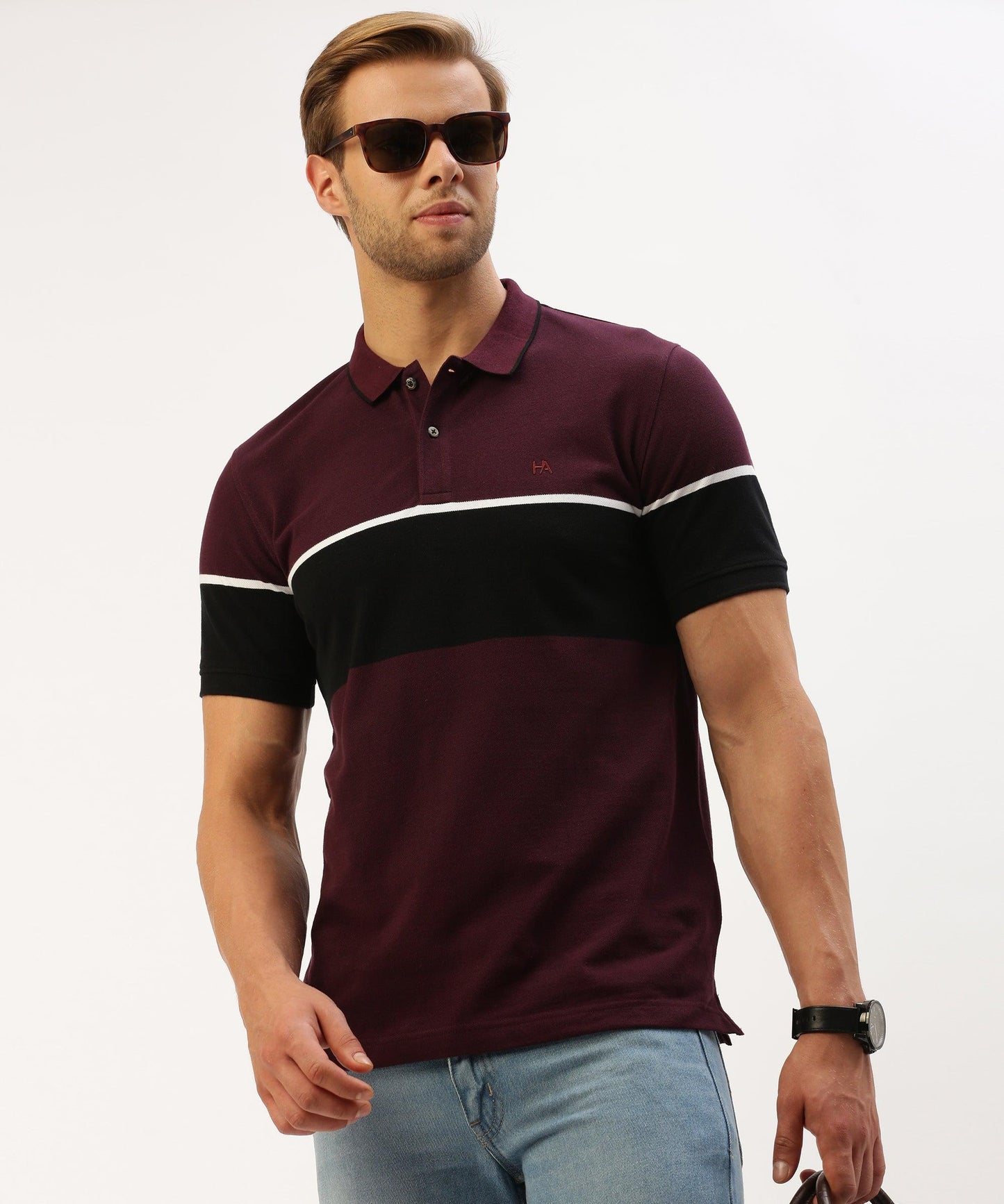 Men's striped Polo - HEREAFTER