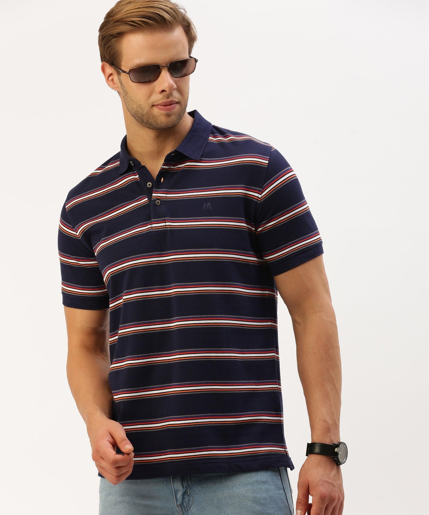 Men's striped Polo - HEREAFTER
