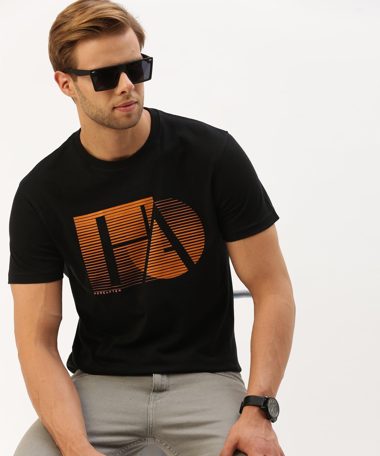 Men's graphic crew neck t-shirt - HEREAFTER
