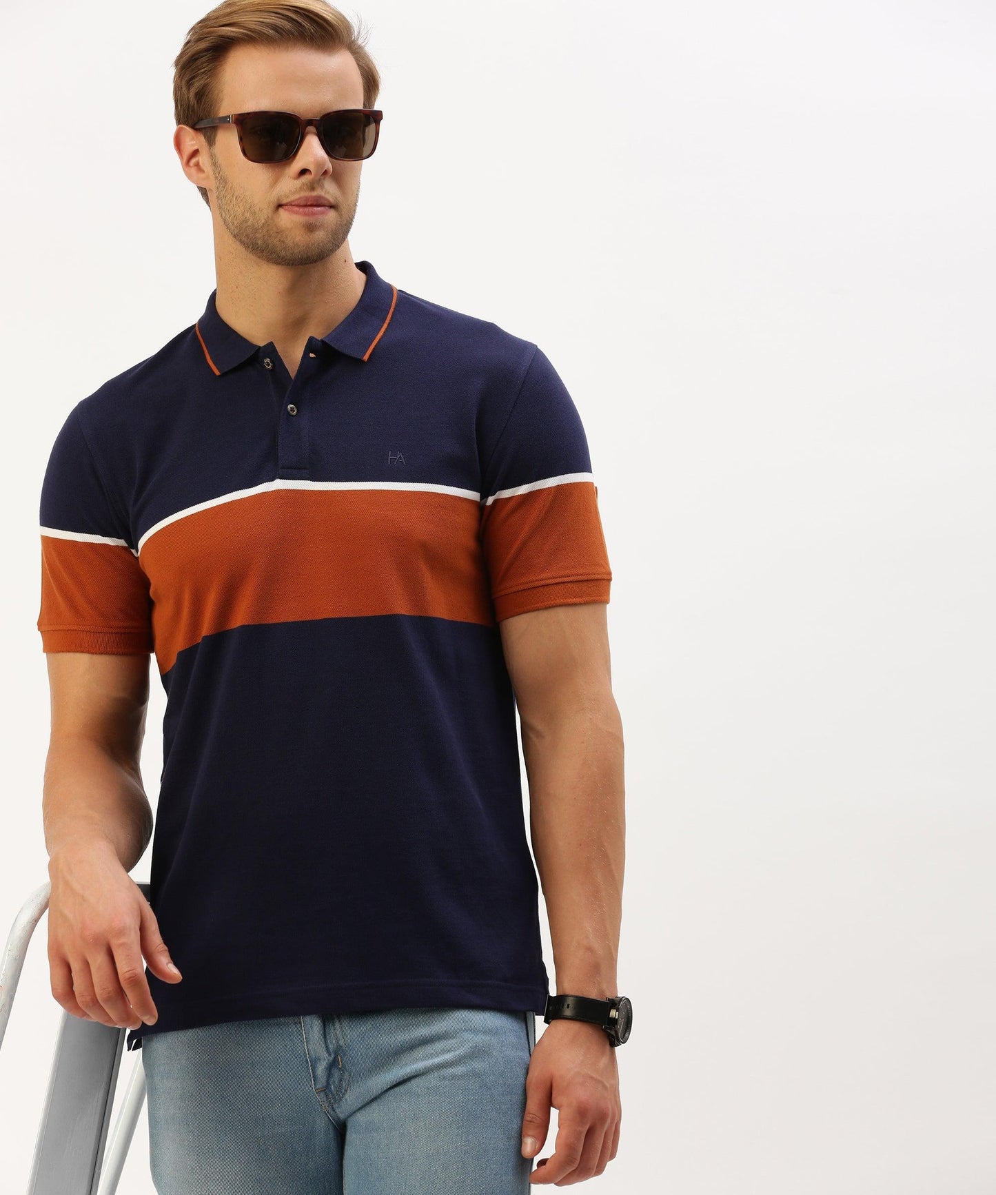 Men's striped Polo - HEREAFTER