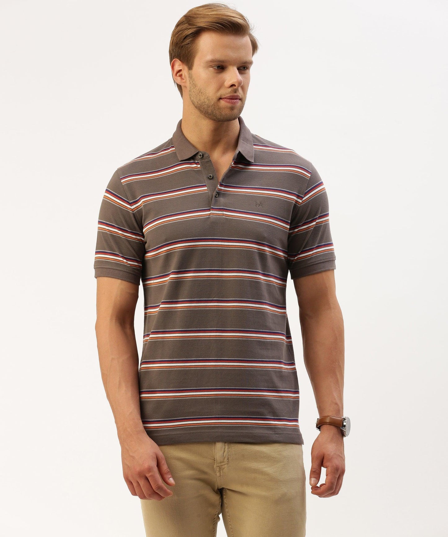 Men's striped Polo - HEREAFTER