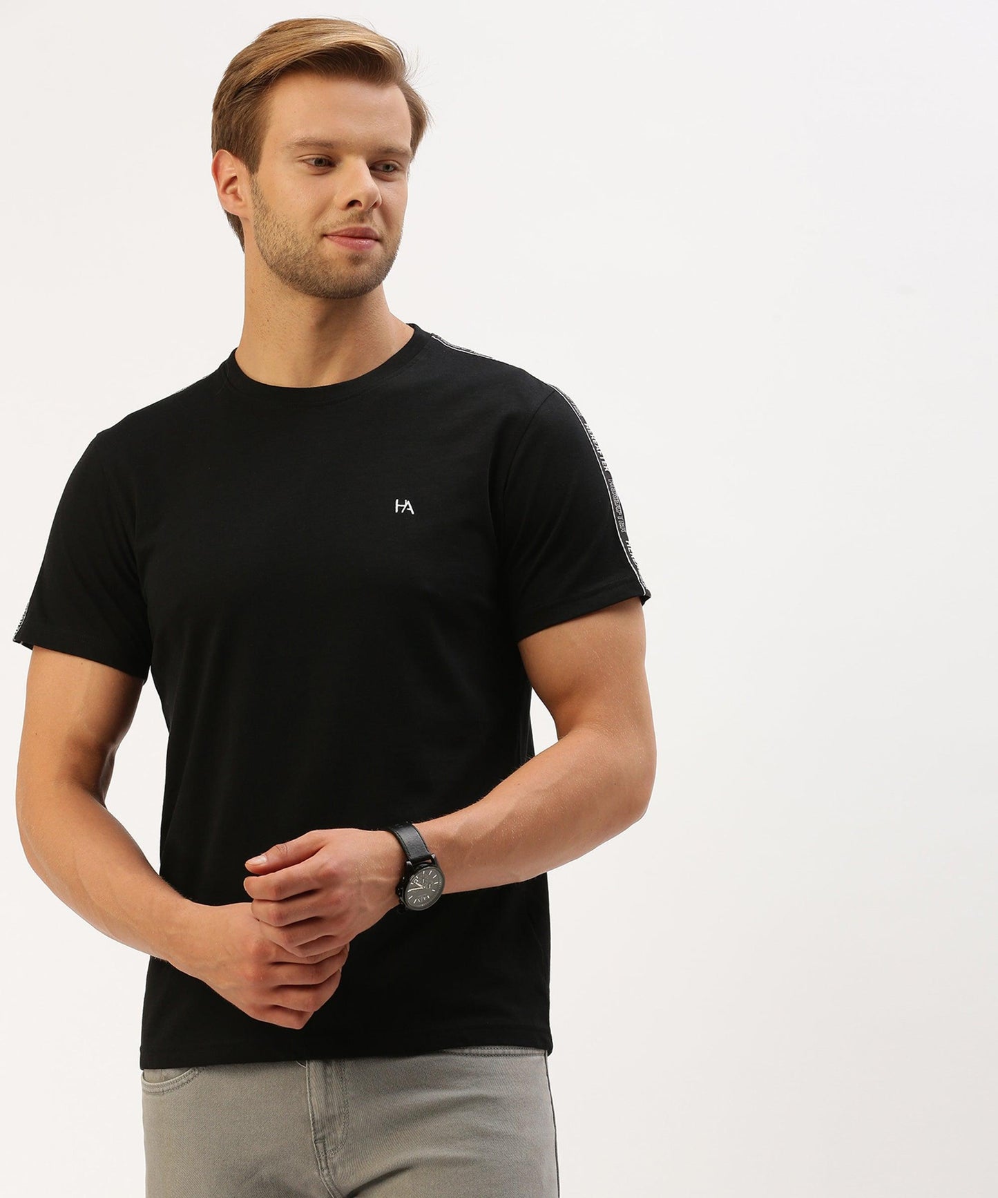 Men's solid crew neck t-shirt - HEREAFTER