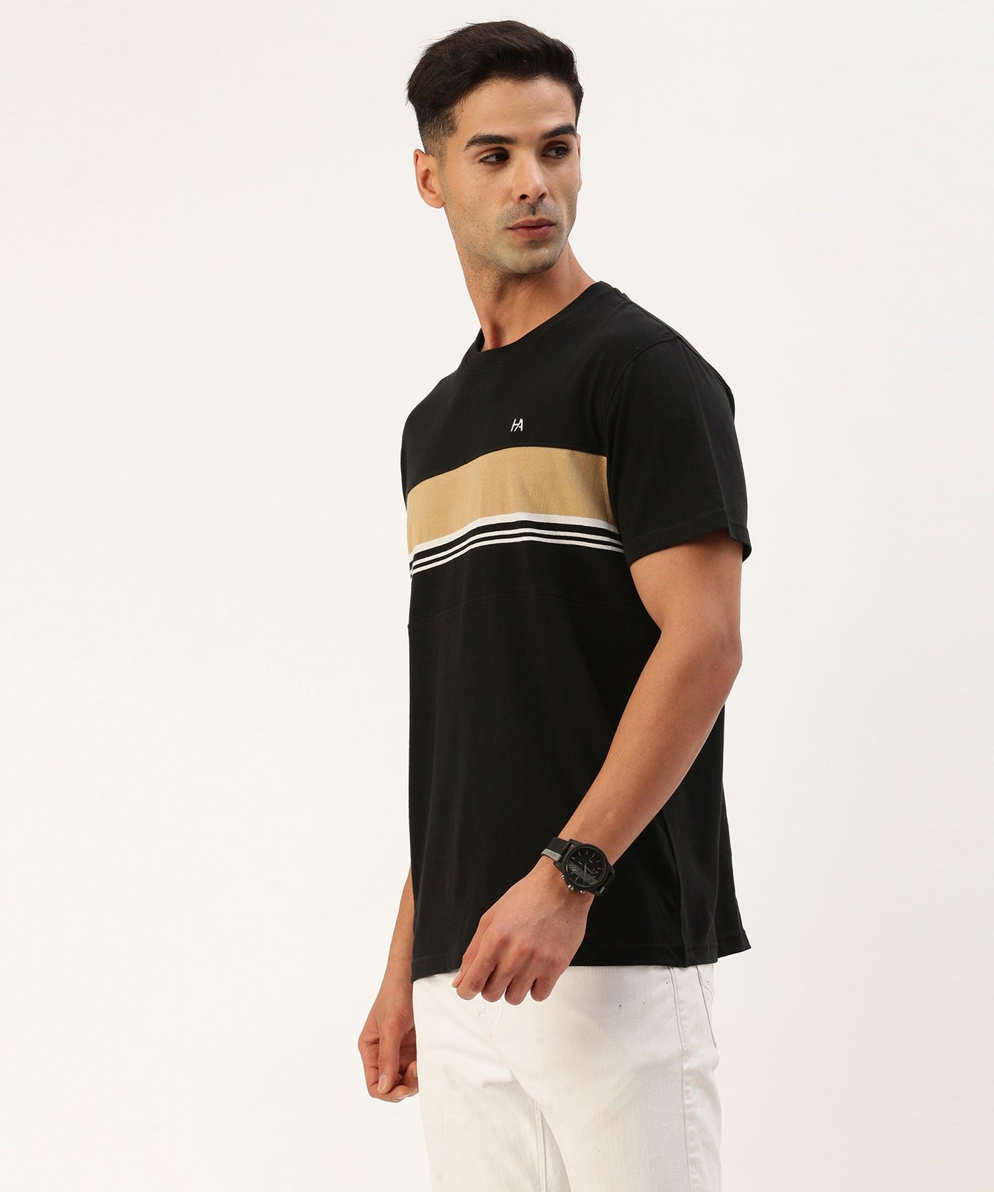 Men's striped crew neck t-shirt - HEREAFTER