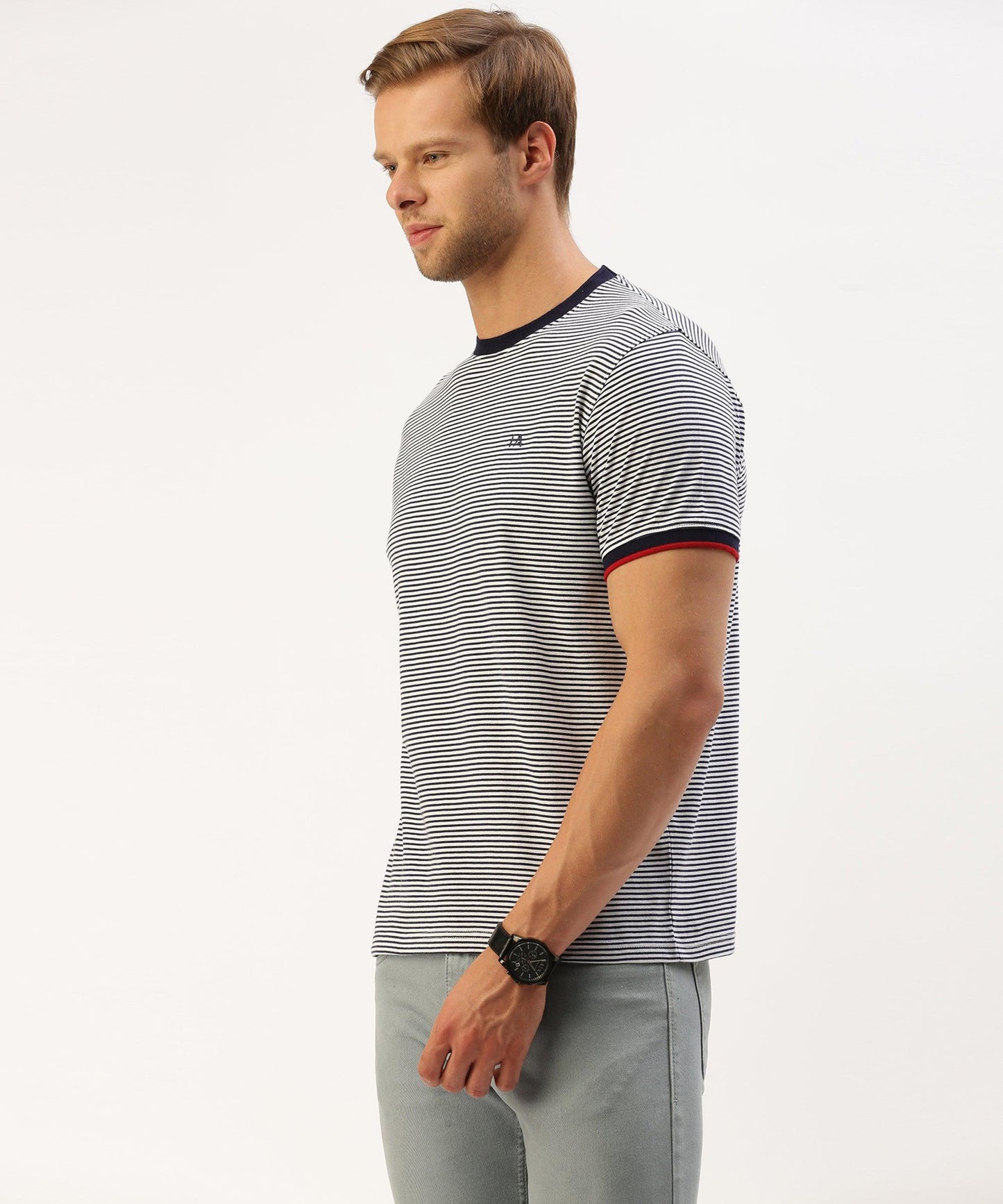 Men's striped crew neck t-shirt - HEREAFTER