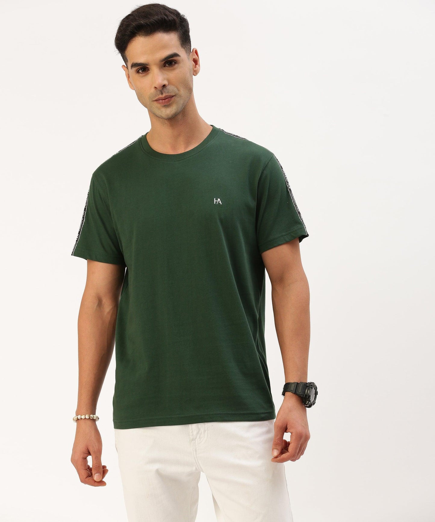 Men's solid crew neck t-shirt - HEREAFTER