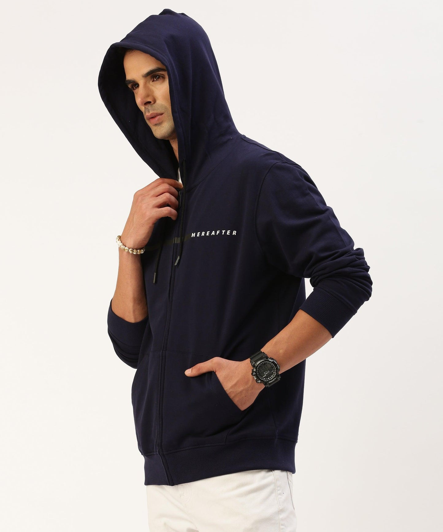 Men's solid hooded sweatshirt - HEREAFTER