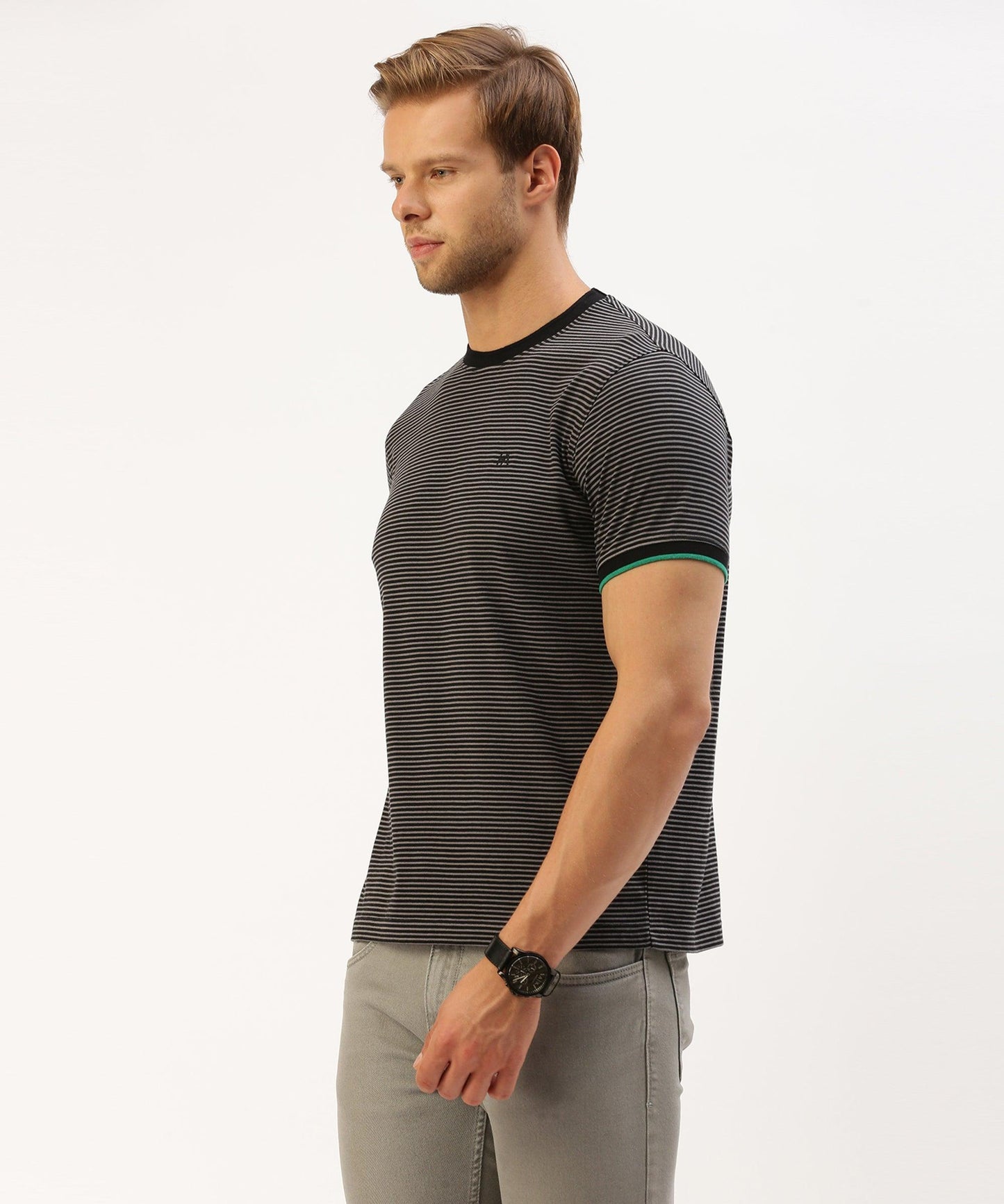 Men's striped crew neck t-shirt - HEREAFTER