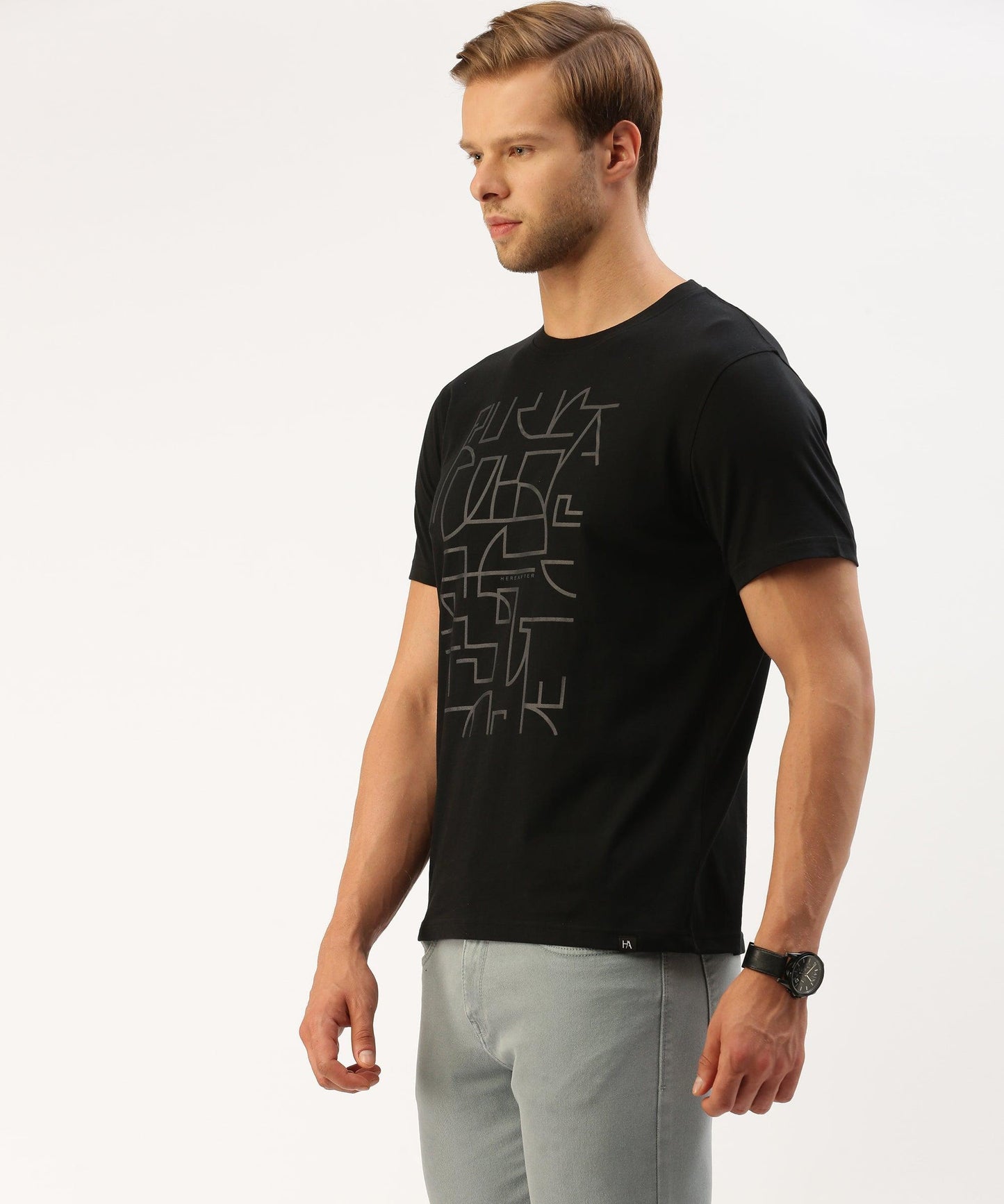 Men's graphic crew neck t-shirt - HEREAFTER