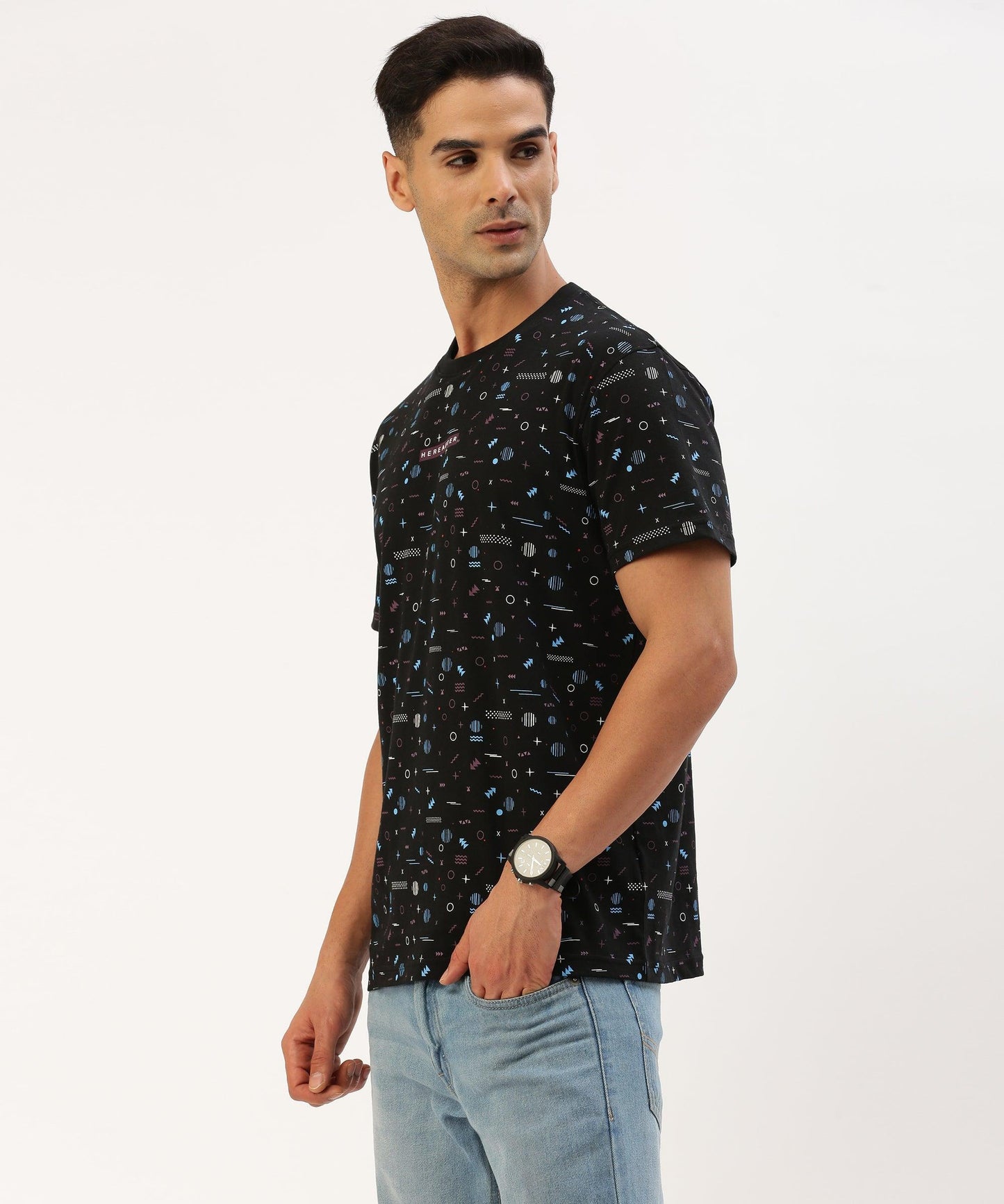 Men's printed crew neck t-shirt - HEREAFTER