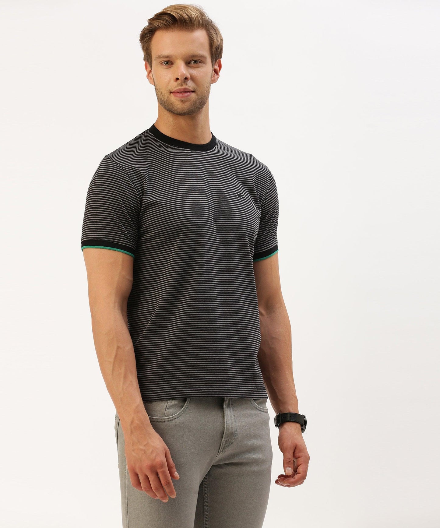 Men's striped crew neck t-shirt - HEREAFTER