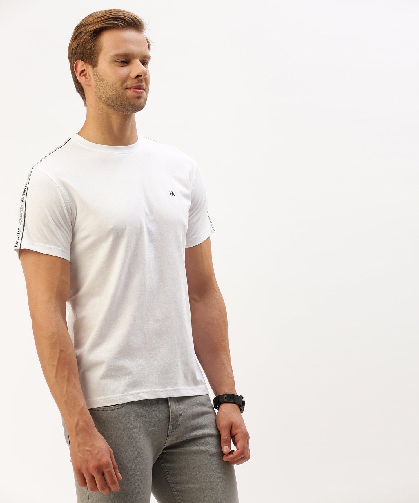 Men's solid crew neck t-shirt - HEREAFTER