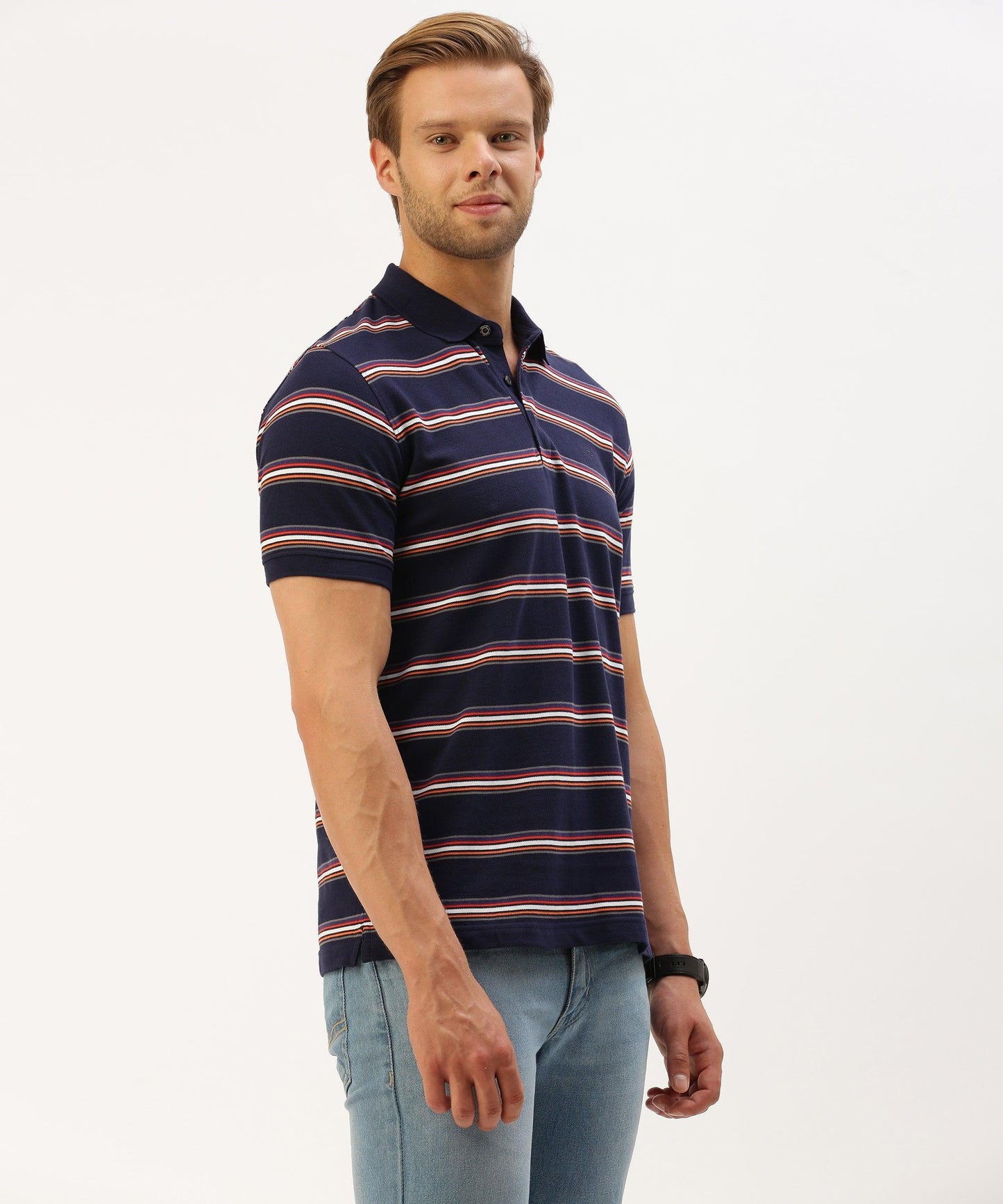 Men's striped Polo - HEREAFTER