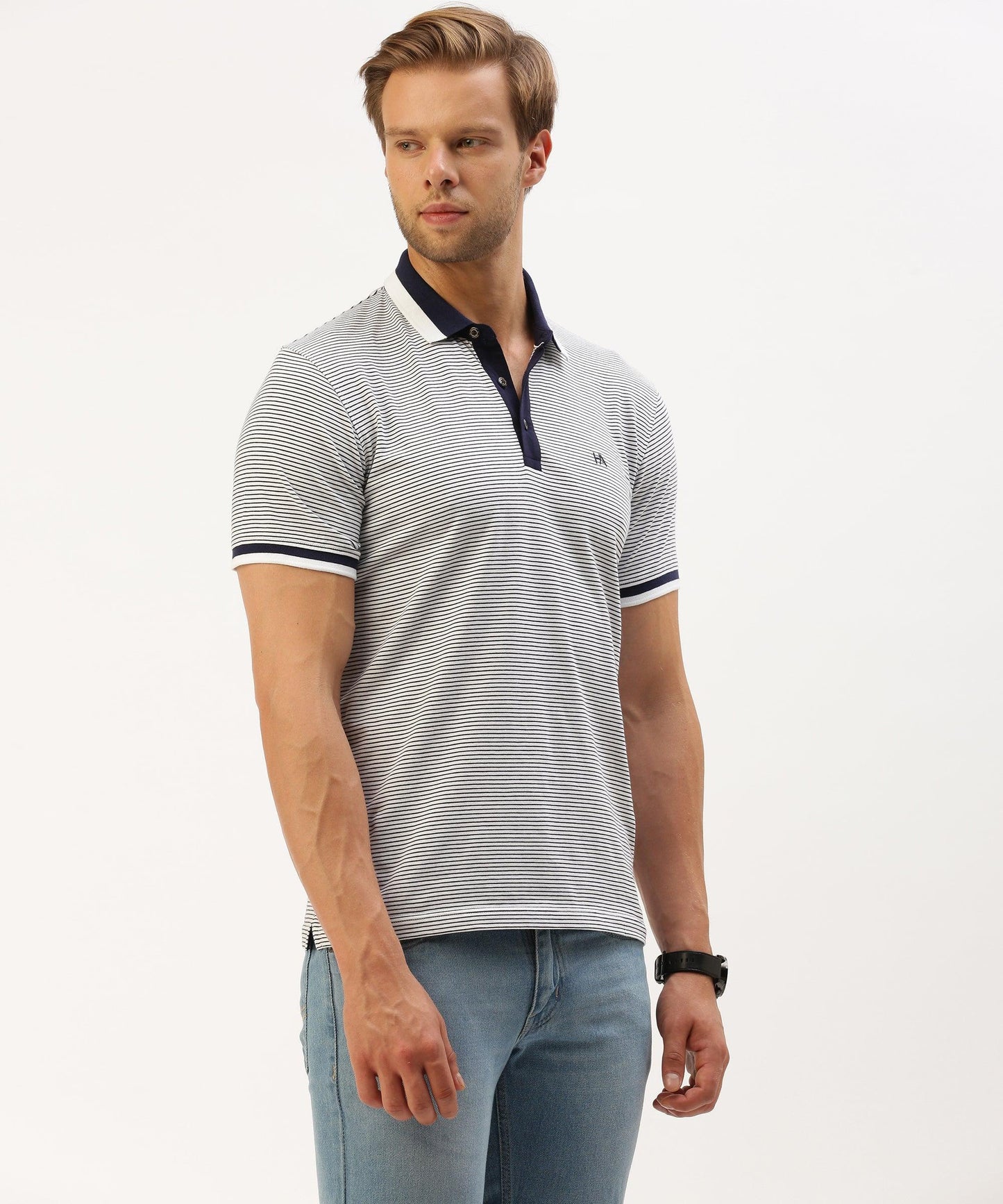 Men's striped Polo - HEREAFTER