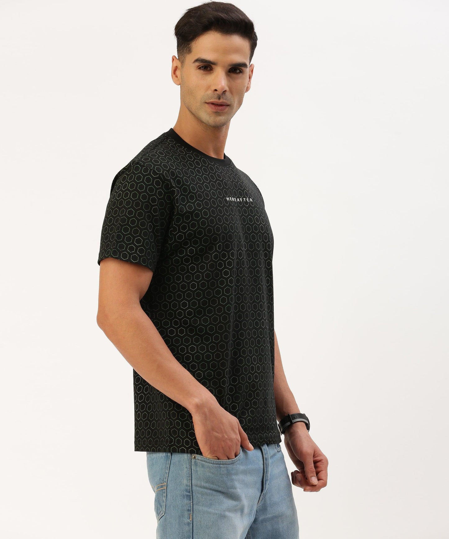 Men's printed crew neck t-shirt - HEREAFTER
