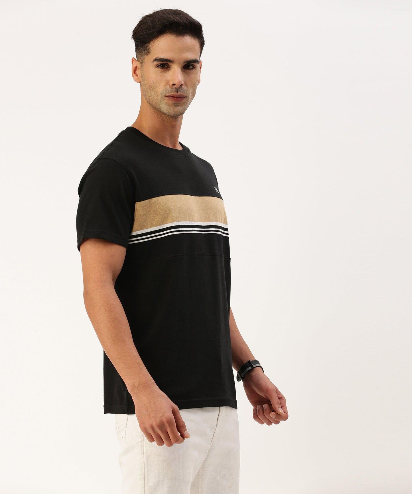 Men's striped crew neck t-shirt - HEREAFTER