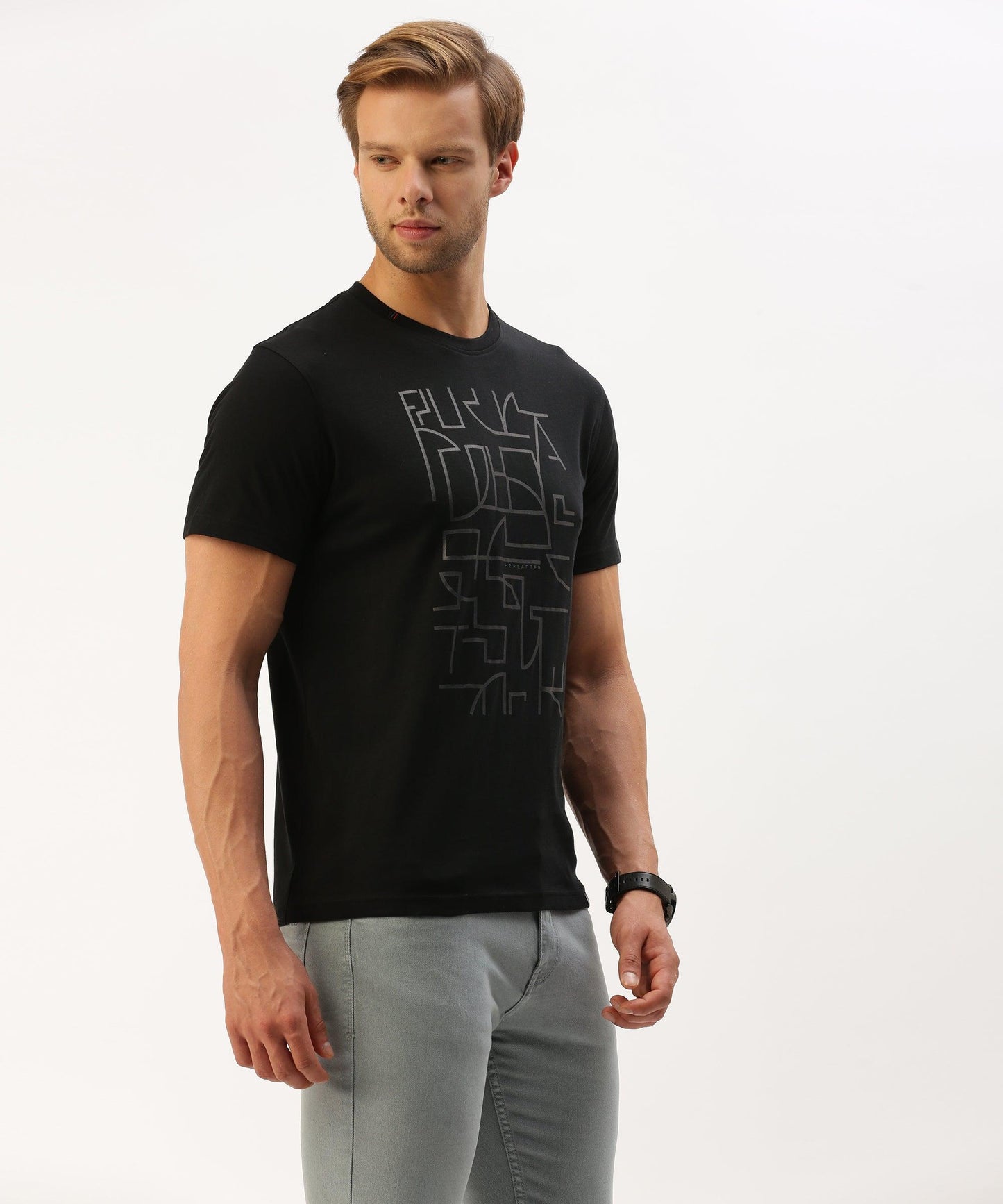 Men's graphic crew neck t-shirt - HEREAFTER