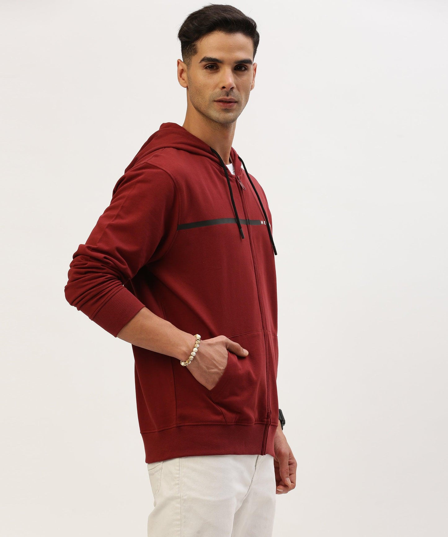 Men's solid hooded sweatshirt - HEREAFTER