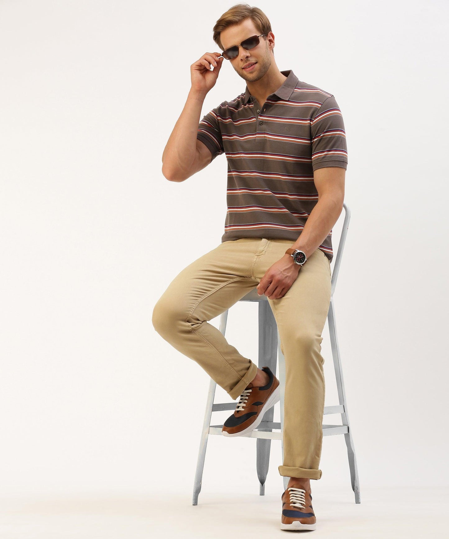 Men's striped Polo - HEREAFTER