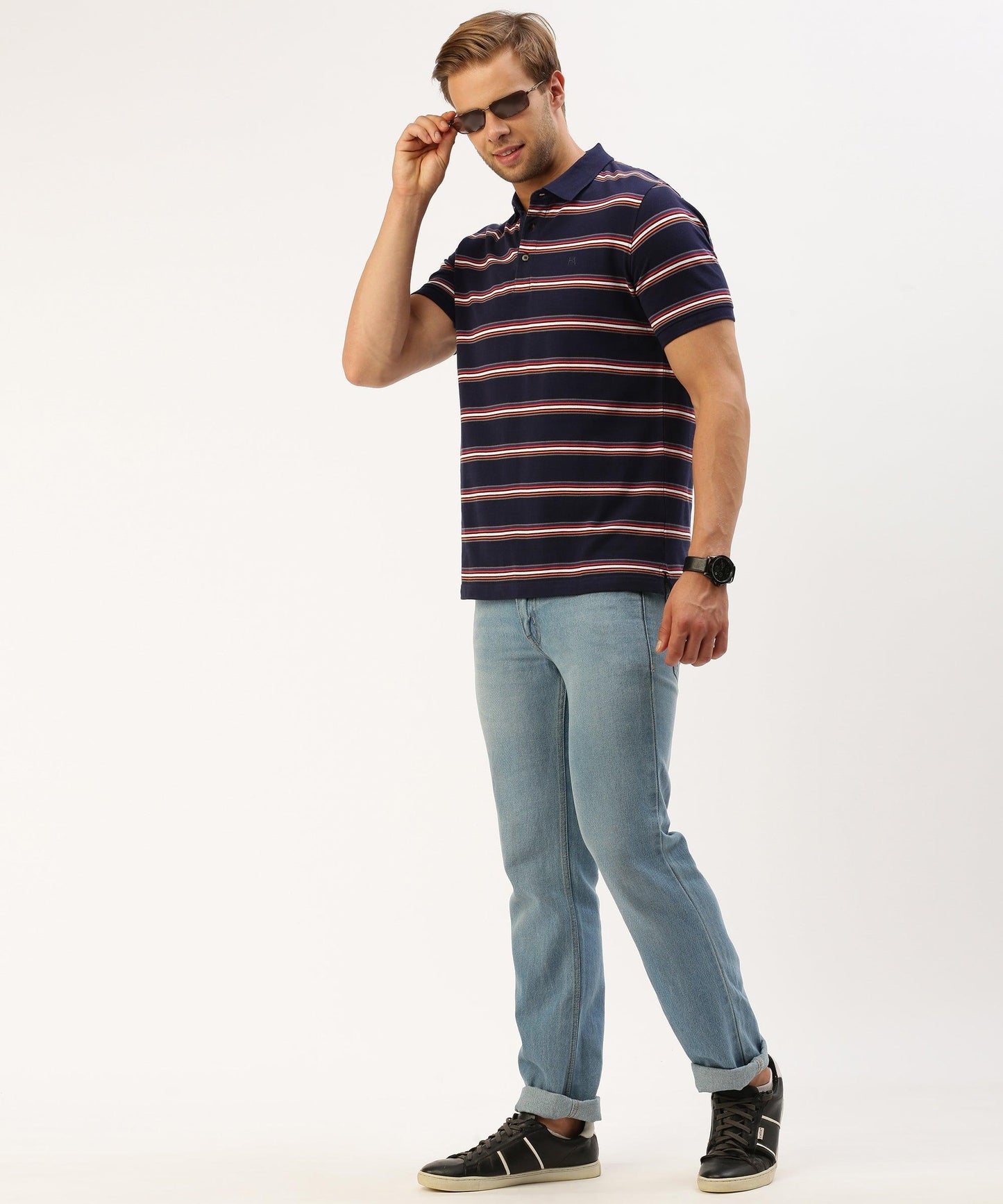 Men's striped Polo - HEREAFTER