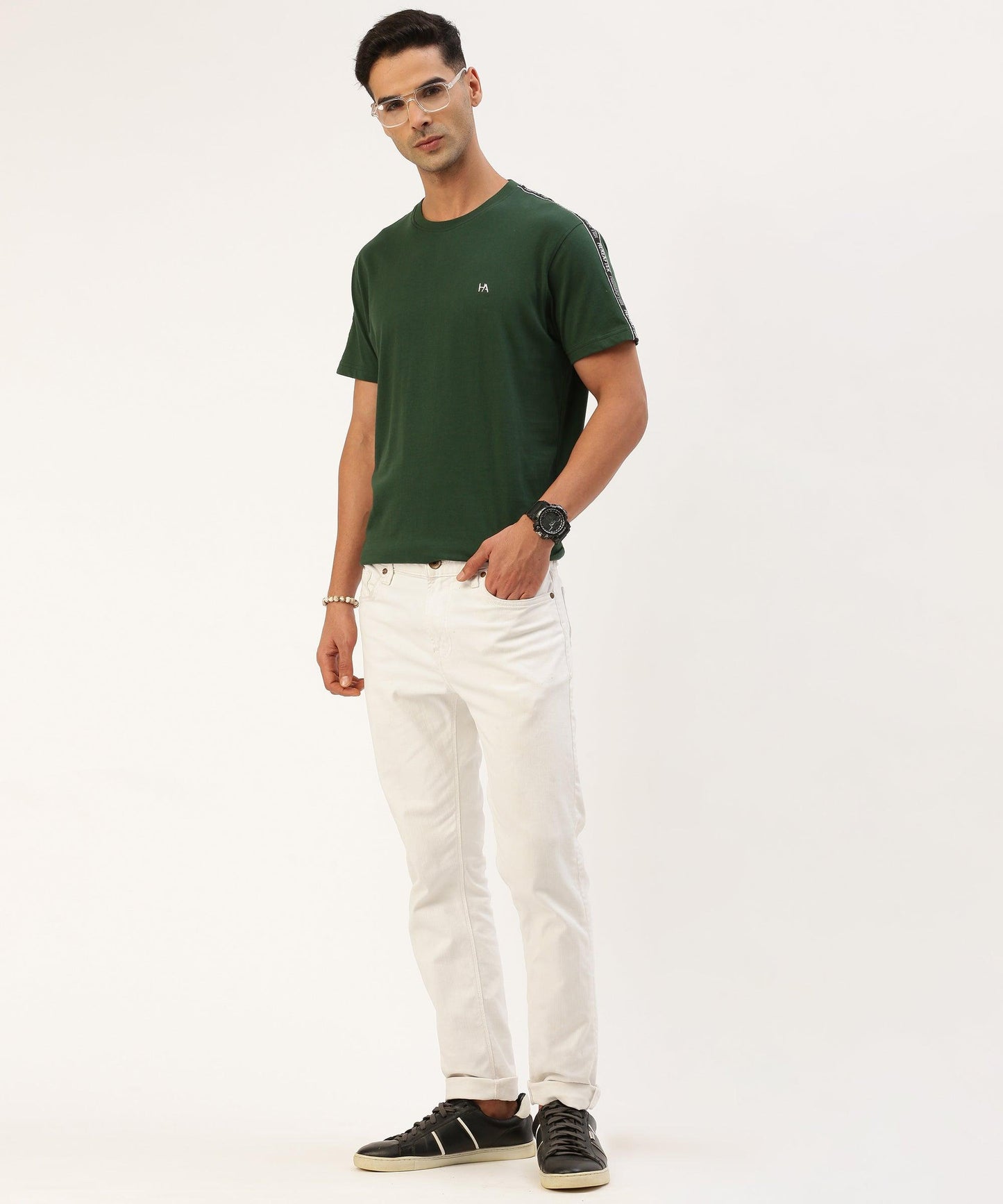 Men's solid crew neck t-shirt - HEREAFTER