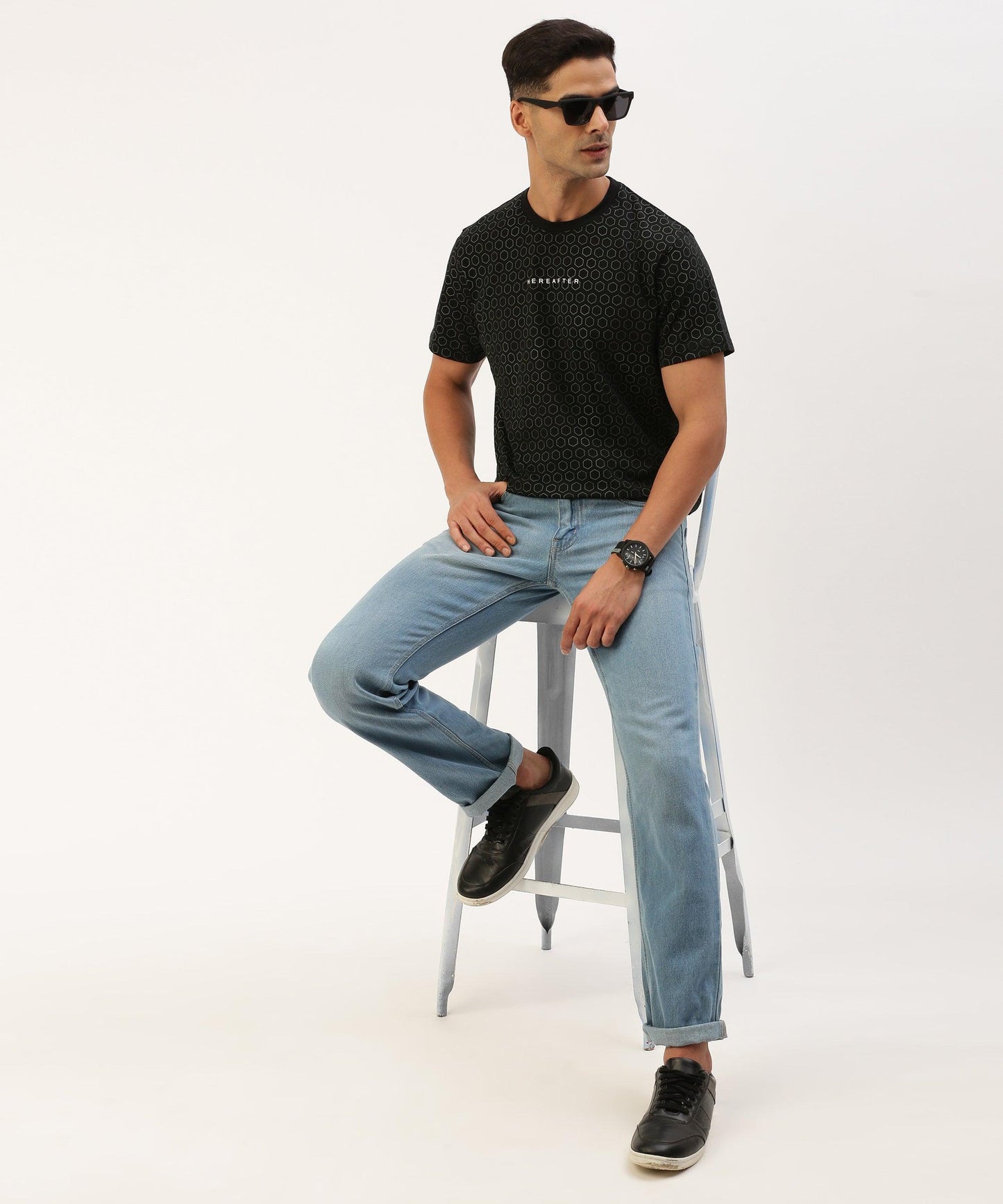 Men's printed crew neck t-shirt - HEREAFTER