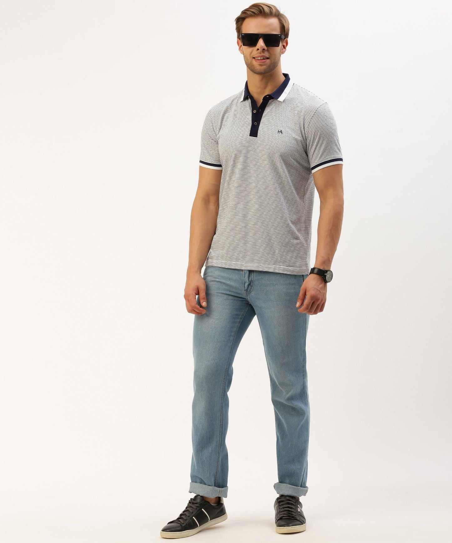 Men's striped Polo - HEREAFTER