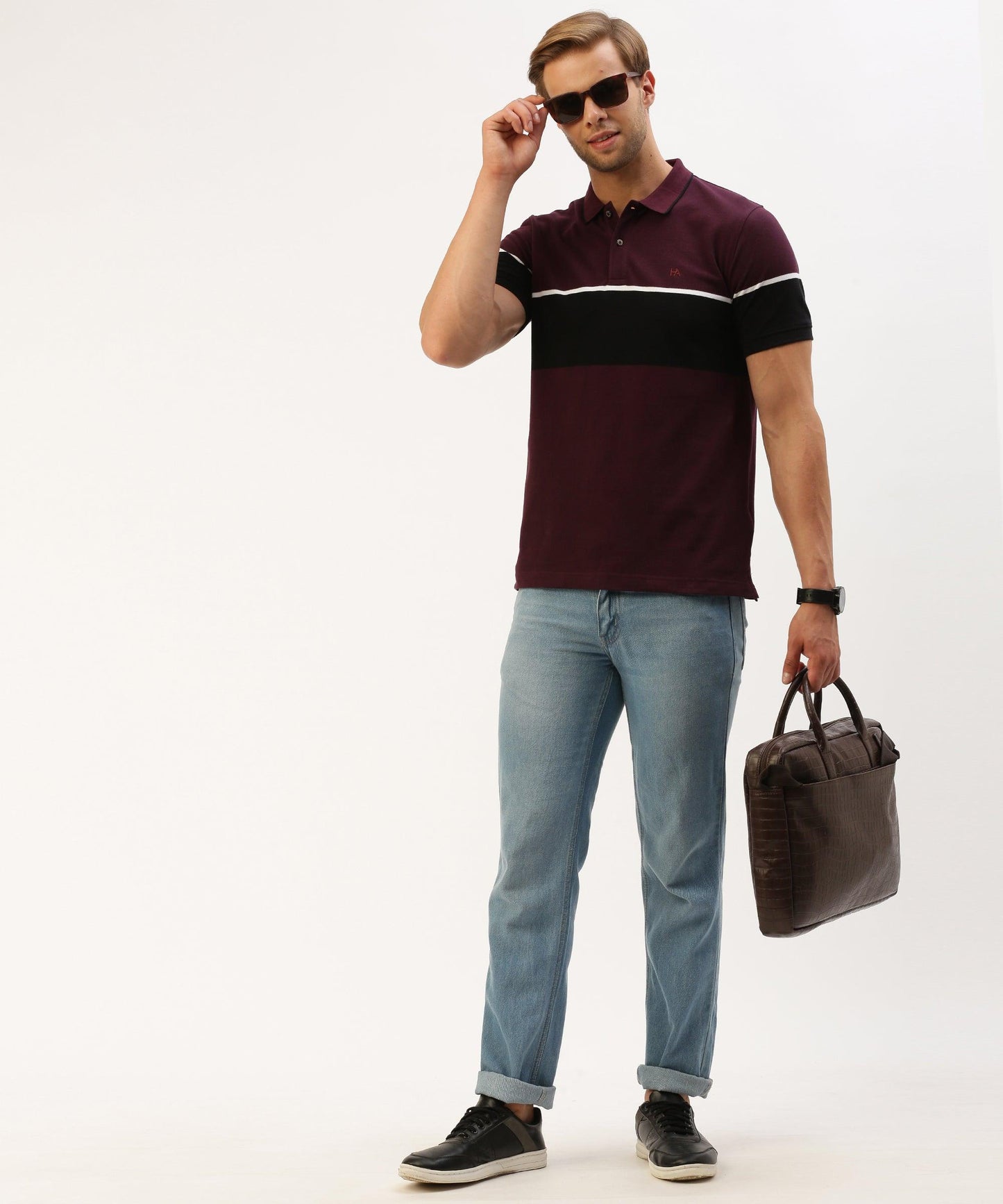 Men's striped Polo - HEREAFTER