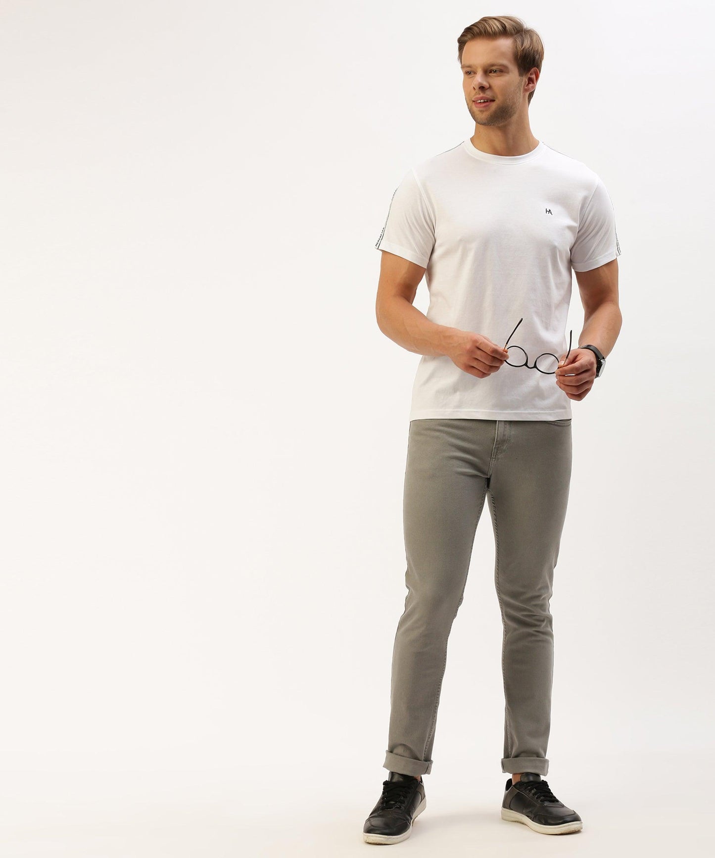 Men's solid crew neck t-shirt - HEREAFTER