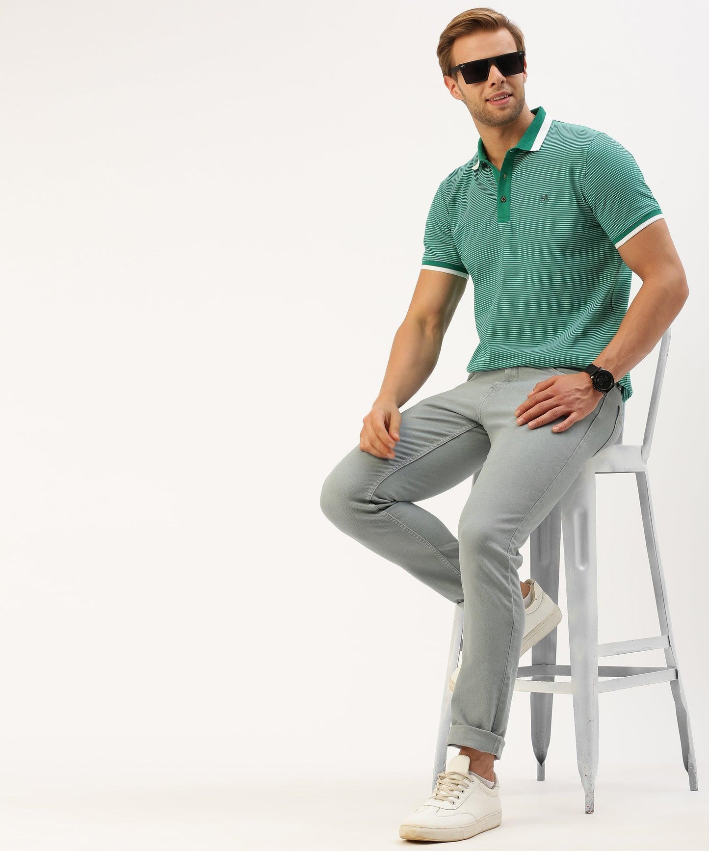 Men's striped Polo - HEREAFTER