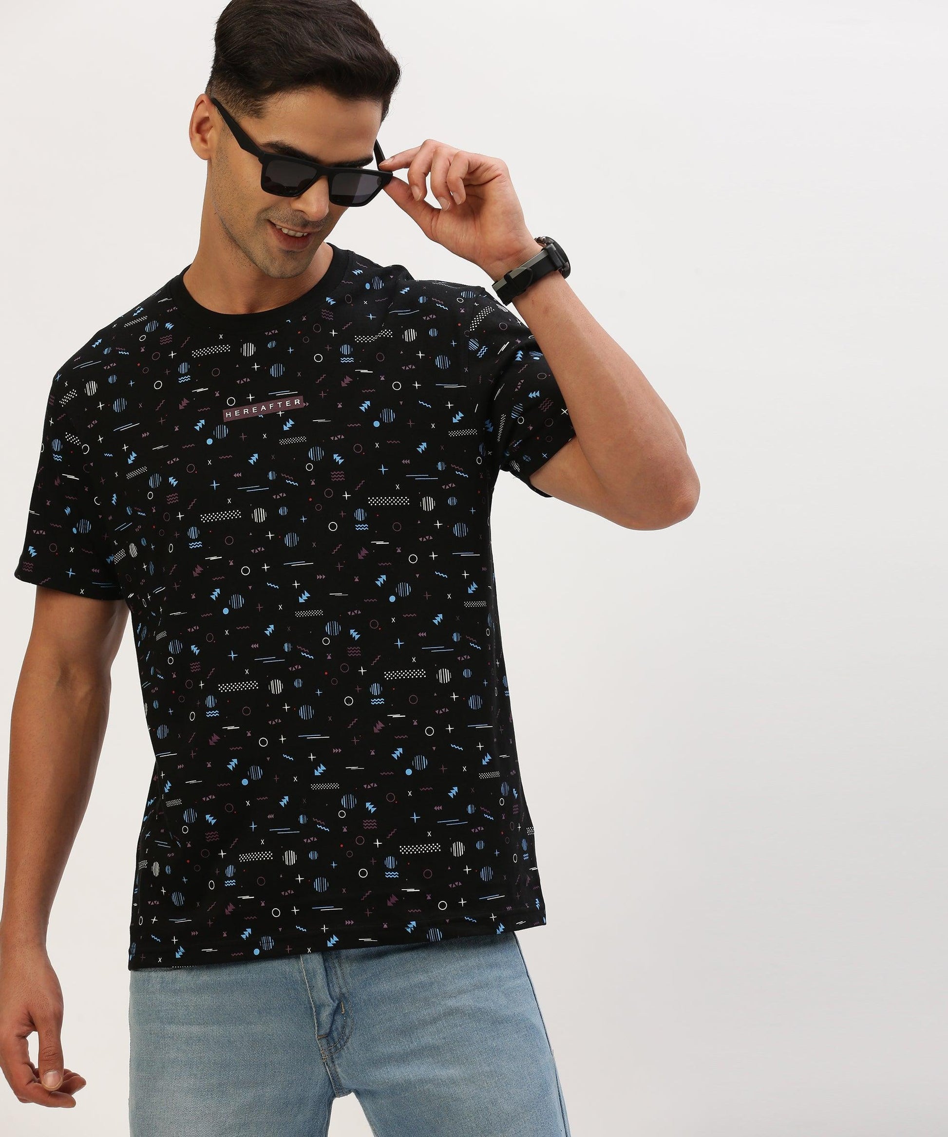 Men's printed crew neck t-shirt - HEREAFTER 