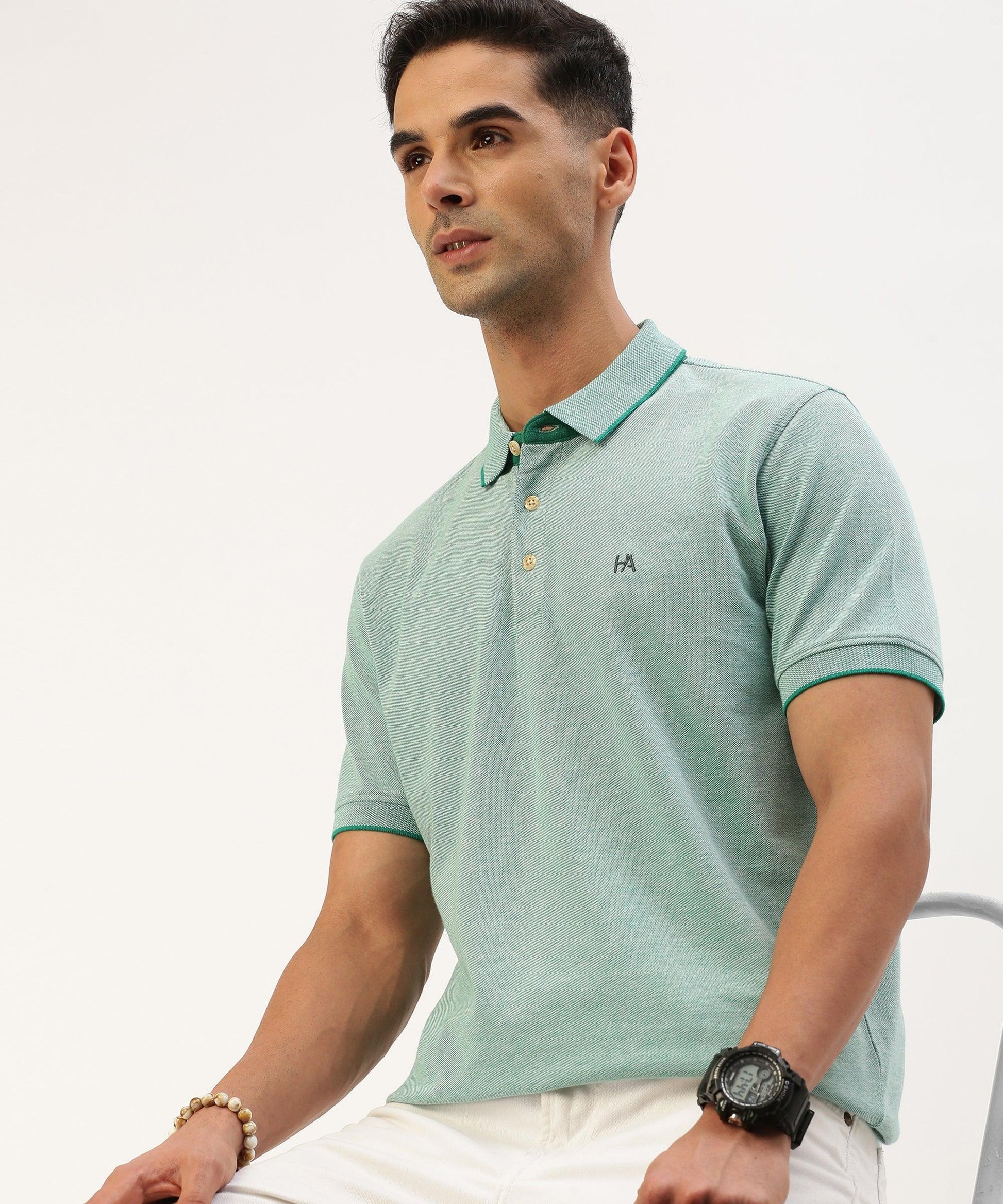 Men's Solid Polo - HEREAFTER 