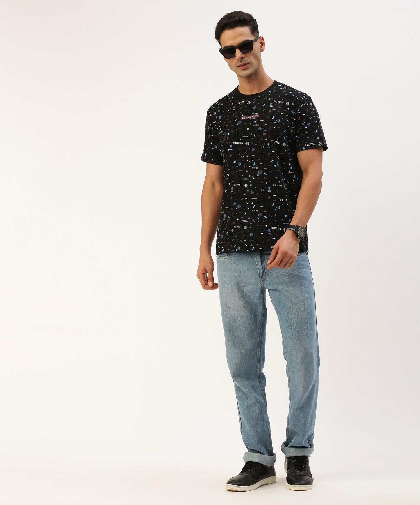 Men's printed crew neck t-shirt - HEREAFTER 